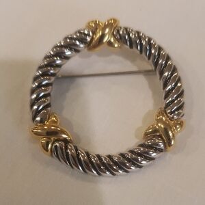 Elegant Silver and Gold Brooch